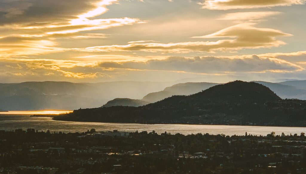 City of Kelowna view of the city and Okanagan Lake